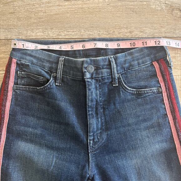 MOTHER The Looker Ankle Jeans Size 25 Here Kitty, Kitty Glitter Racer Stretch - Picture 7 of 12
